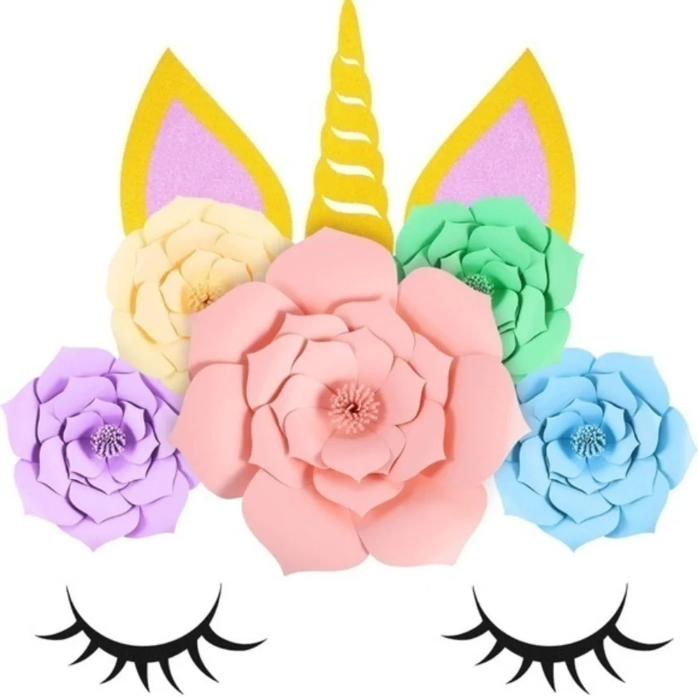 Unicorn Paper Flowers Wall Decor